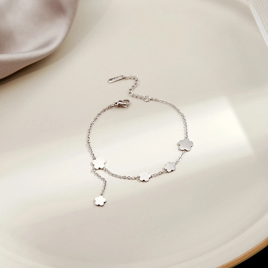 sweet flower stainless steel plating bracelets