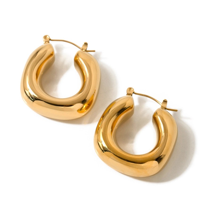 1 Pair IG Style Simple Style U Shape Solid Color 304 Stainless Steel 16K Gold Plated Earrings