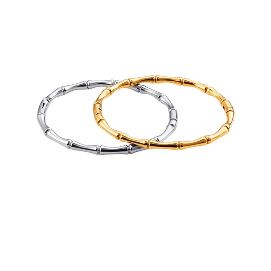 simple style bamboo stainless steel plating bangle