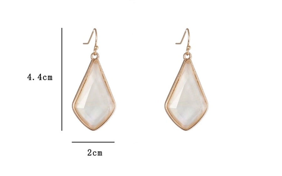 1 pair simple style color block alloy inlay shell women's drop earrings