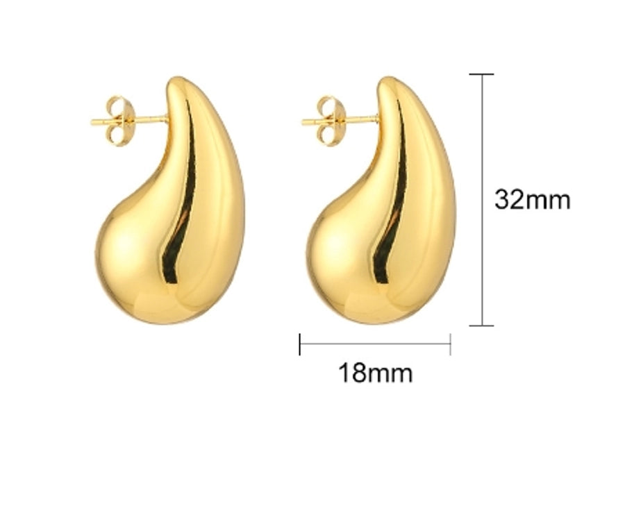 1 Pair Simple Style Water Droplets Plating 304 Stainless Steel Ear Studs