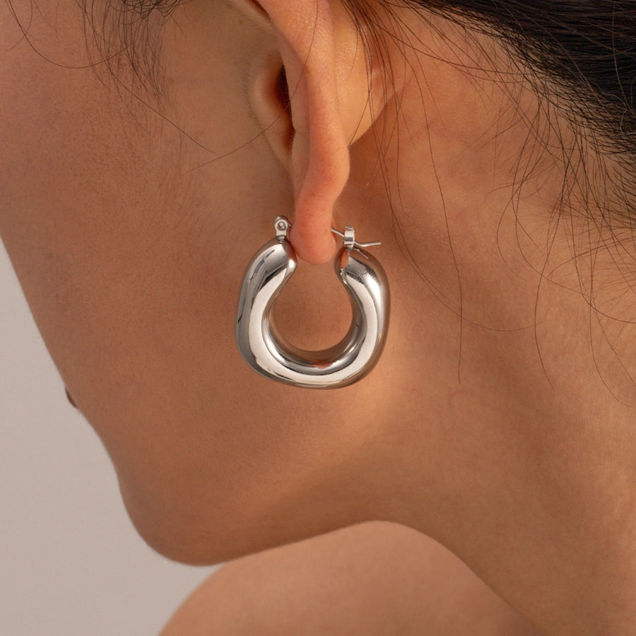 1 Pair IG Style Simple Style U Shape Solid Color 304 Stainless Steel 16K Gold Plated Earrings