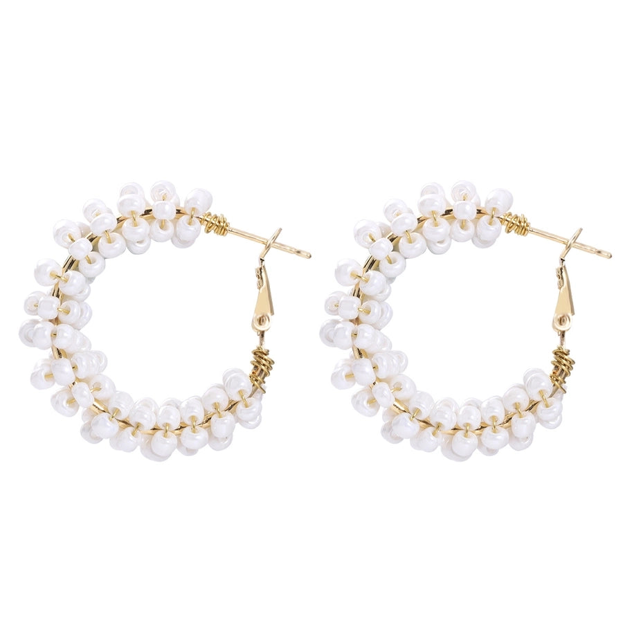 1 pair vacation circle plastic resin women's hoop earrings
