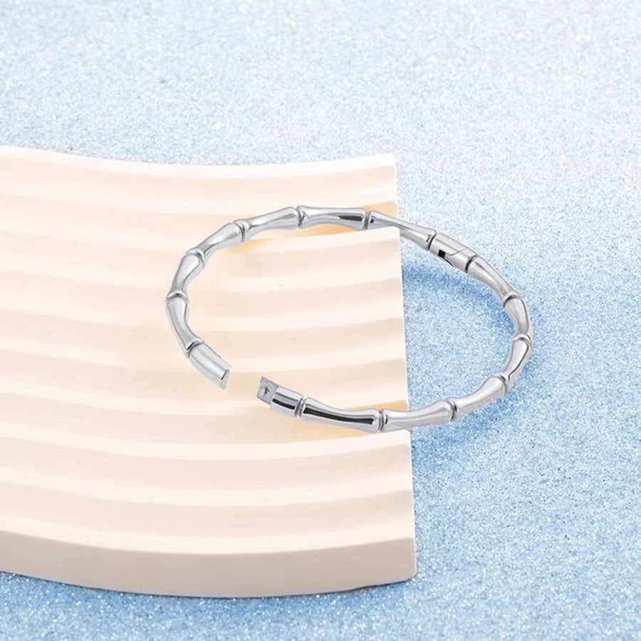 simple style bamboo stainless steel plating bangle
