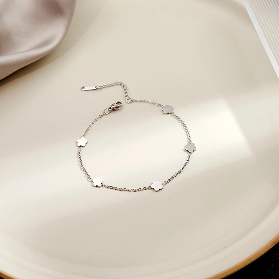 sweet flower stainless steel plating bracelets