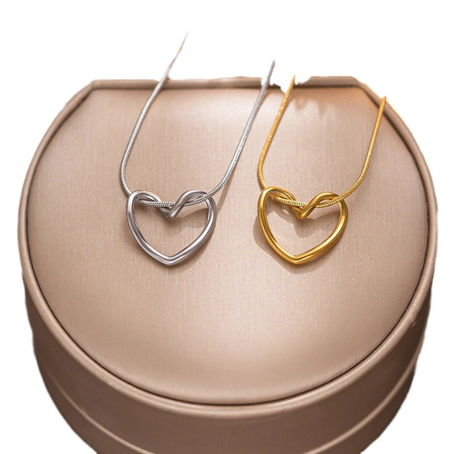 simple style solid color titanium steel pendant necklace