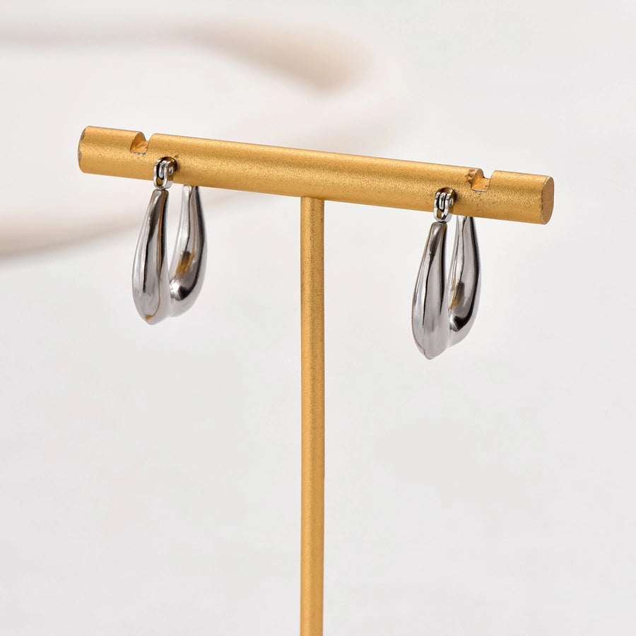 1 Pair Basic Vintage Style U Shape Plating 201 Stainless Steel 18K Gold Plated Hoop Earrings
