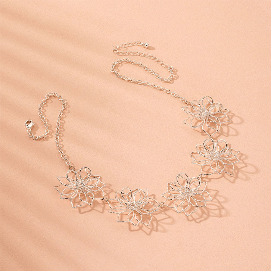 fashion flower alloy plating women's necklace