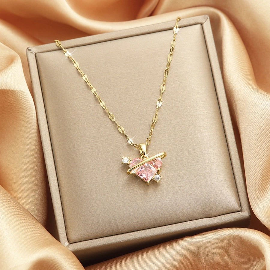 Titanium Steel Vintage Style Tassel Plating Doll Constellation Crown Pendant Necklace