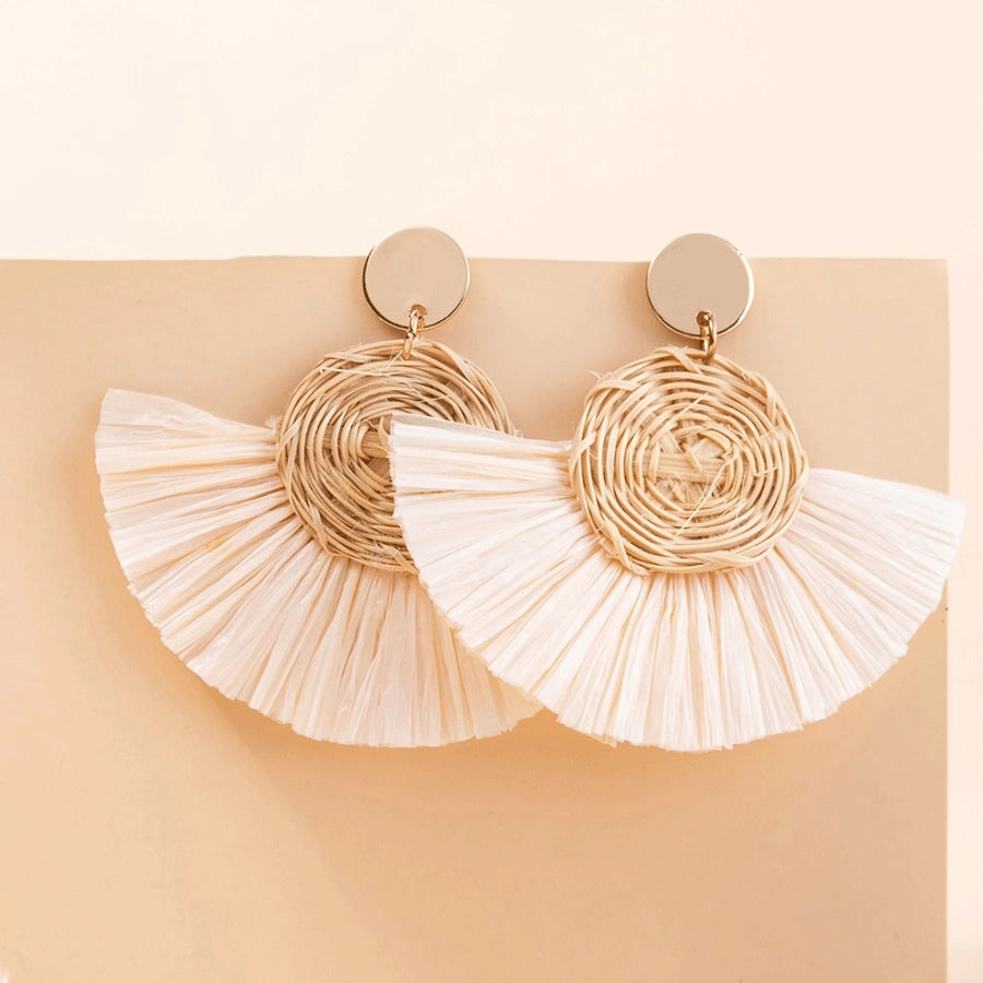 beach sector rattan drop earrings
