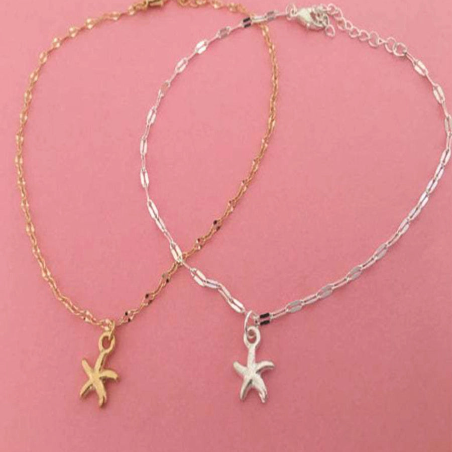 simple starfish pendant anklet fashion alloy starfish anklet