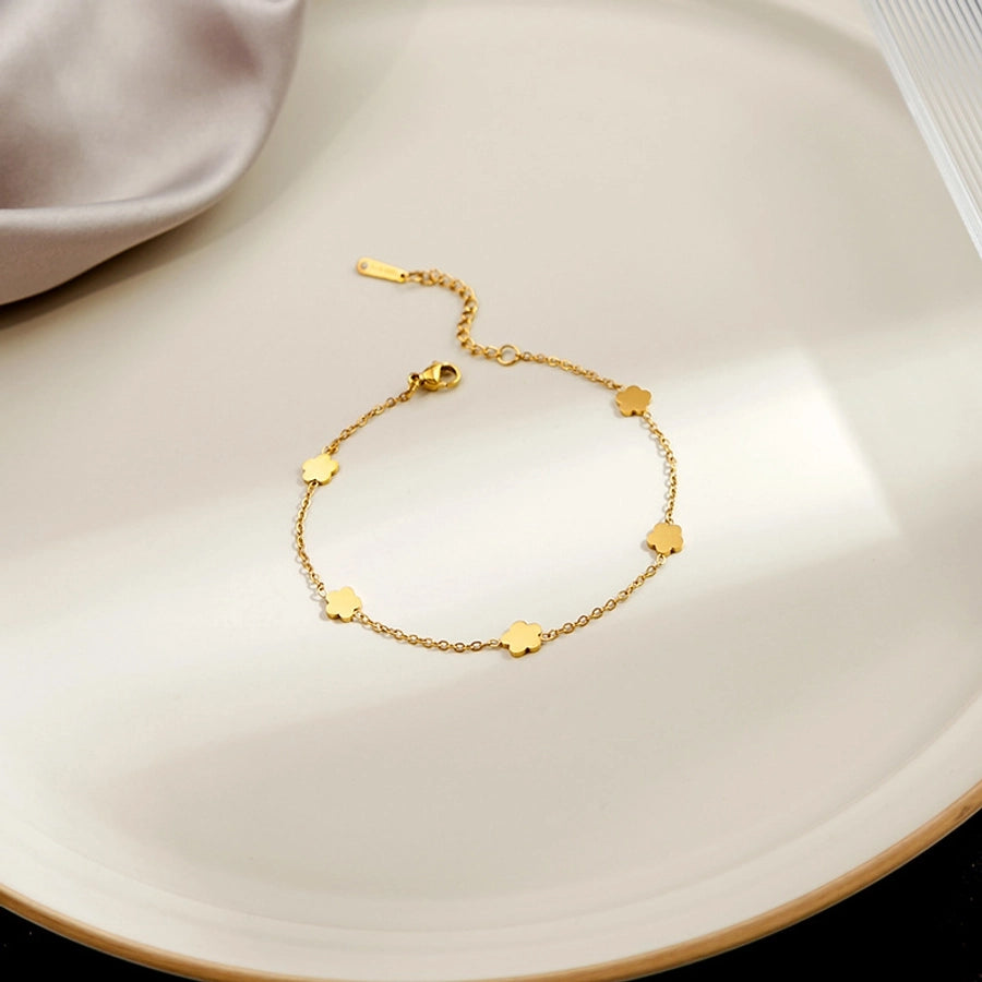 sweet flower stainless steel plating bracelets