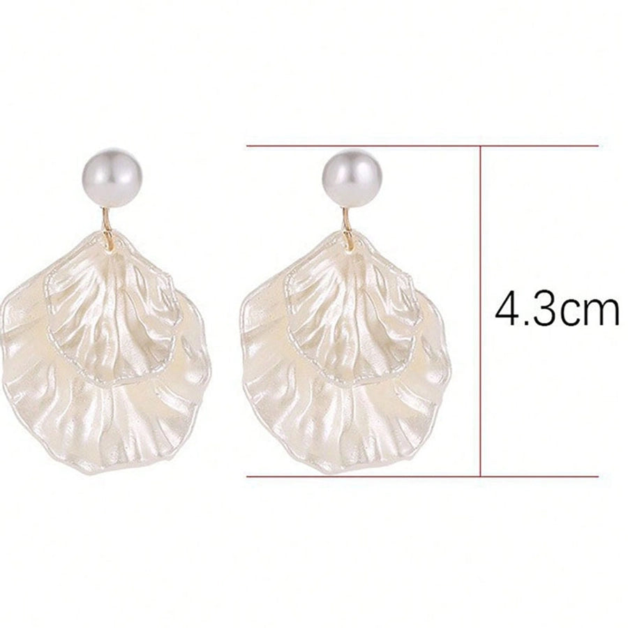 1 pair simple style commute color block patchwork synthetic resin alloy drop earrings