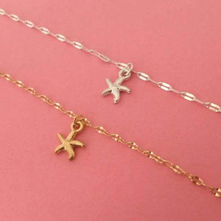 simple starfish pendant anklet fashion alloy starfish anklet