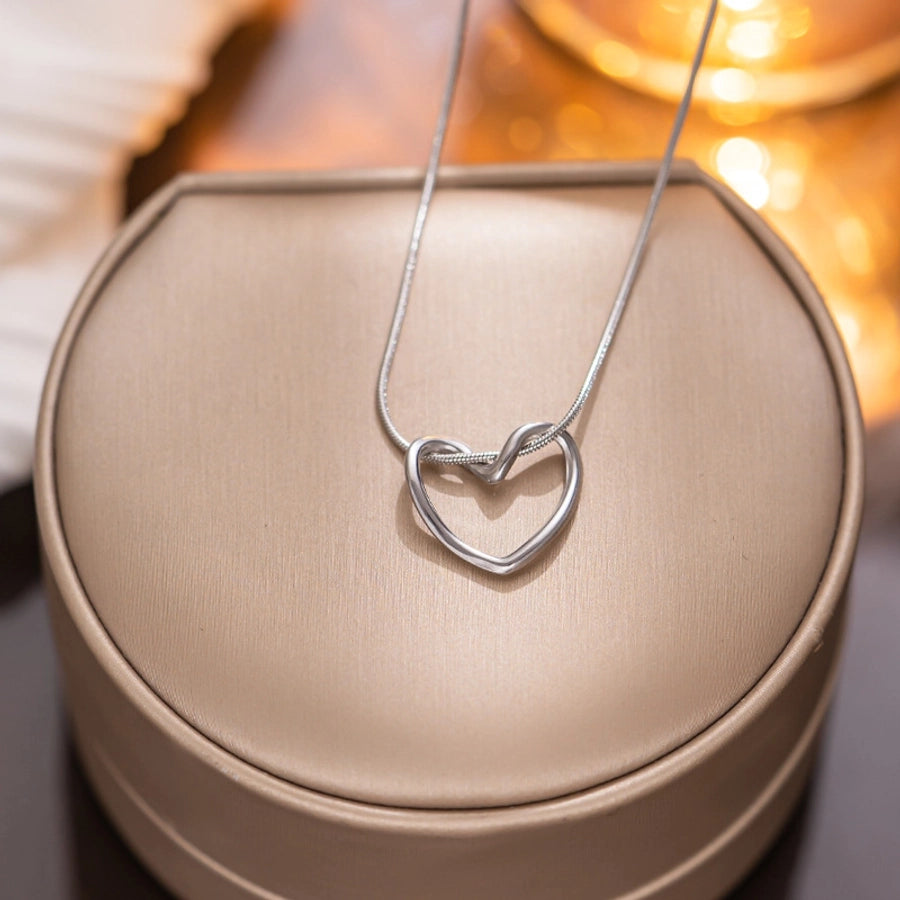 simple style solid color titanium steel pendant necklace