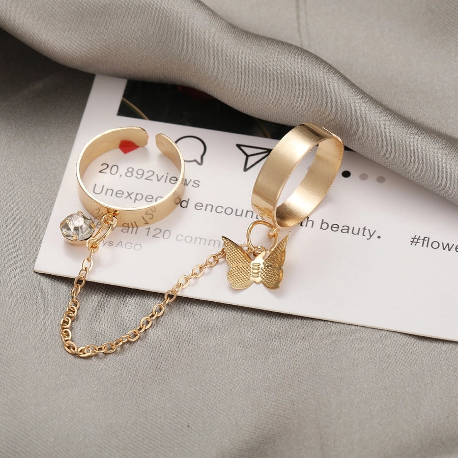 punk simple fashion temperament women's jewelry cute diamond ring