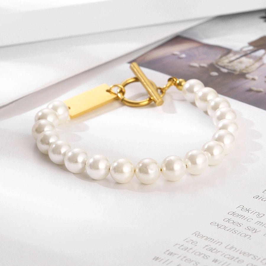 Stainless Steel Elegant Simple Style Solid Color Bracelets