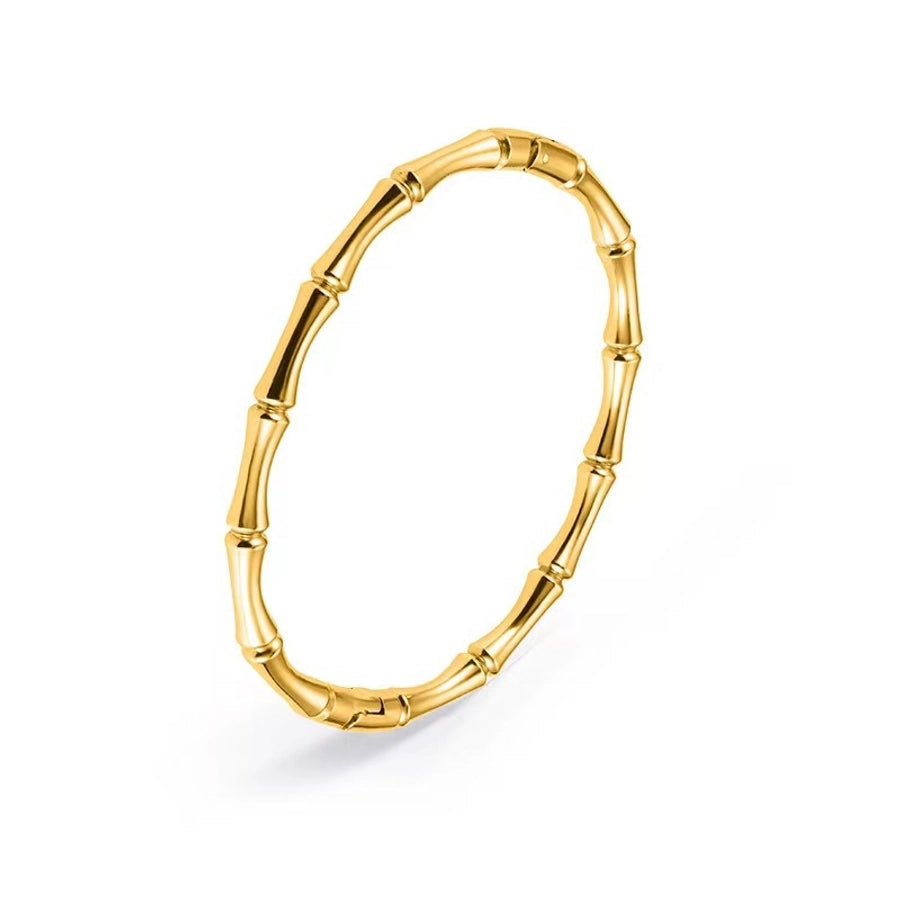 simple style bamboo stainless steel plating bangle