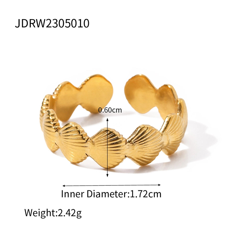 ig style beach starfish shell stainless steel imitation pearl plating 18k gold plated rings earrings necklace