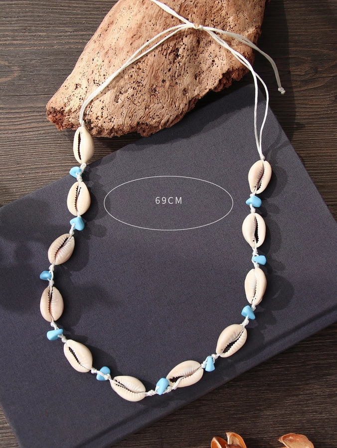 hawaiian shell shell knitting women's necklace
