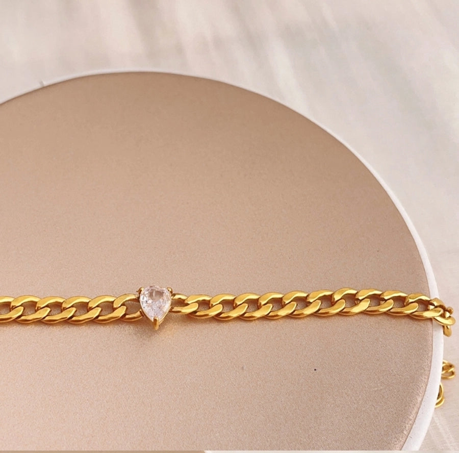 Stainless Steel Titanium Steel 18K Gold Plated Simple Style Plating Hollow Out Solid Color Bracelets