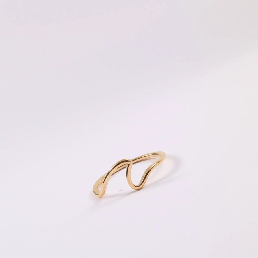 simple style solid color titanium steel plating 18k gold plated rings