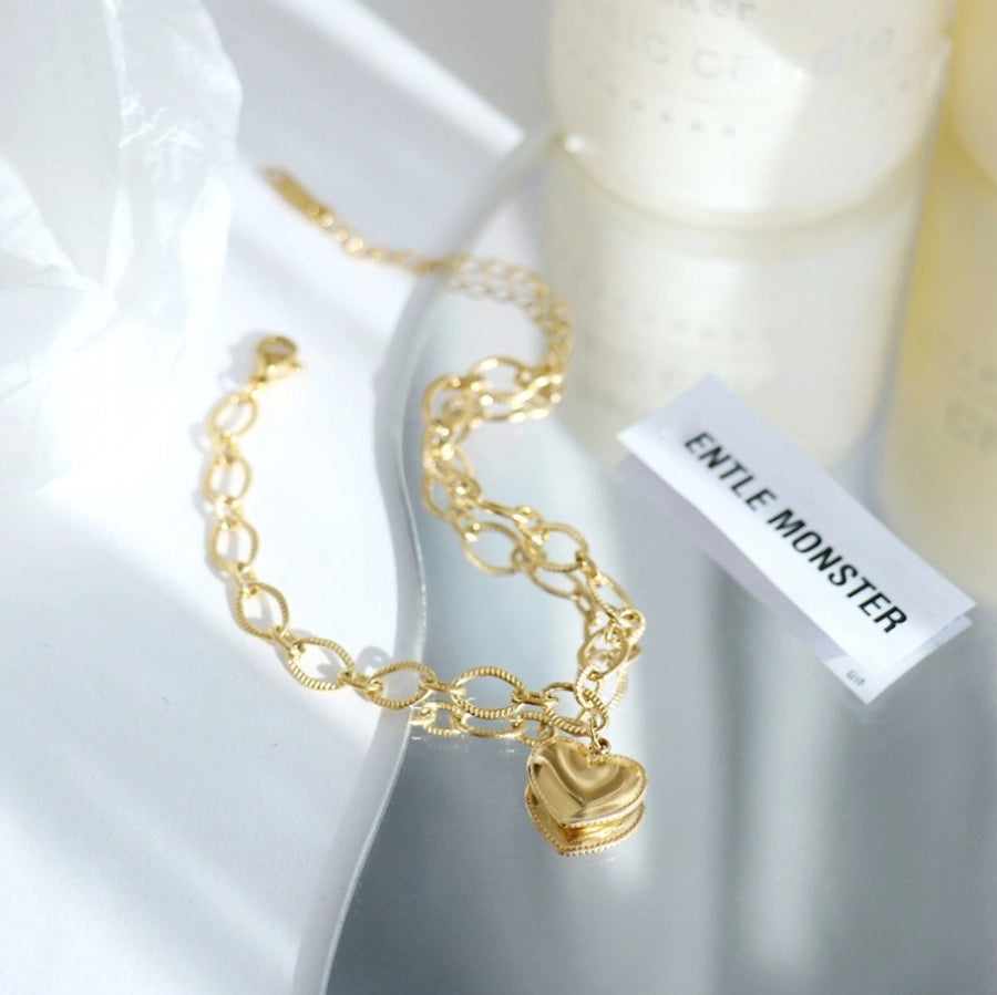 Titanium Steel 18K Gold Plated Simple Style Classic Style Plating Inlay Solid Color Pearl Bracelets