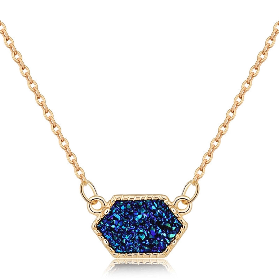 fashion simple multicolor crystal cluster turquoise diamond pendant necklace