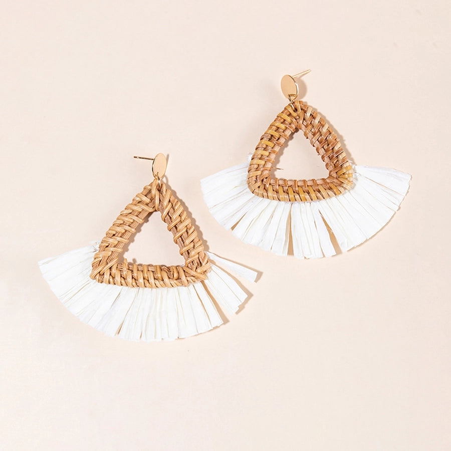 beach sector rattan drop earrings