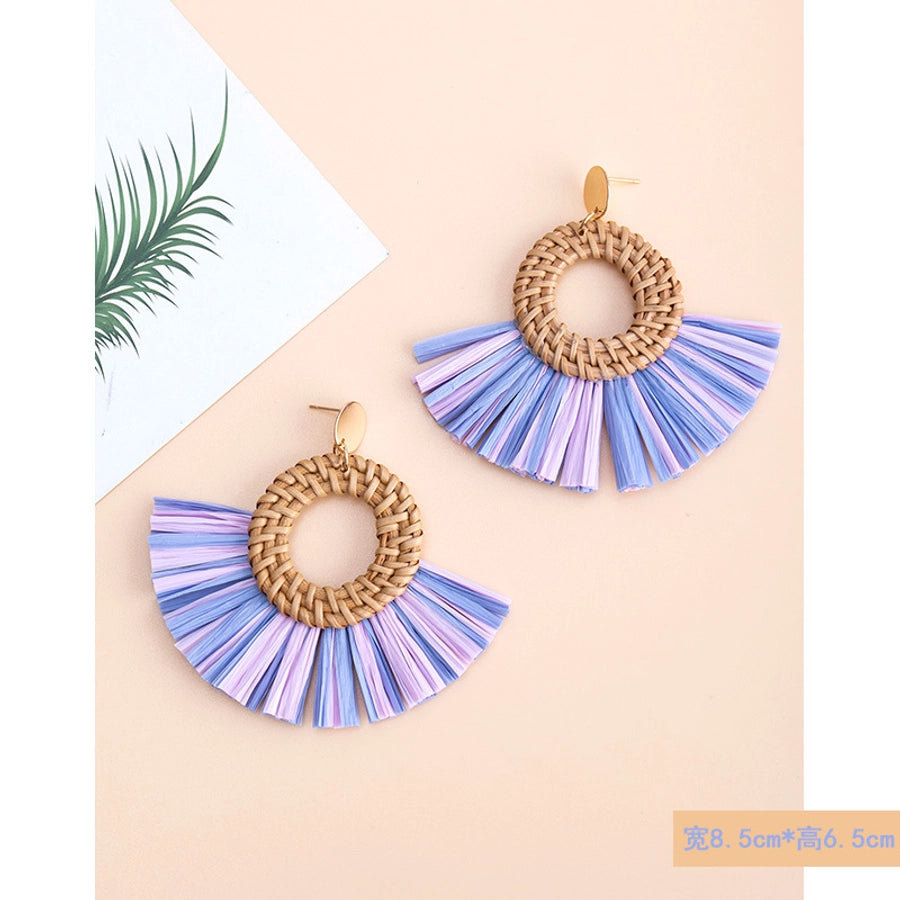 beach sector rattan drop earrings