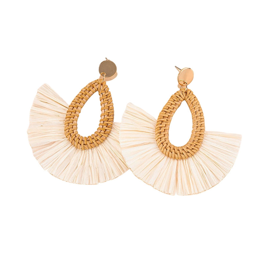 beach sector rattan drop earrings