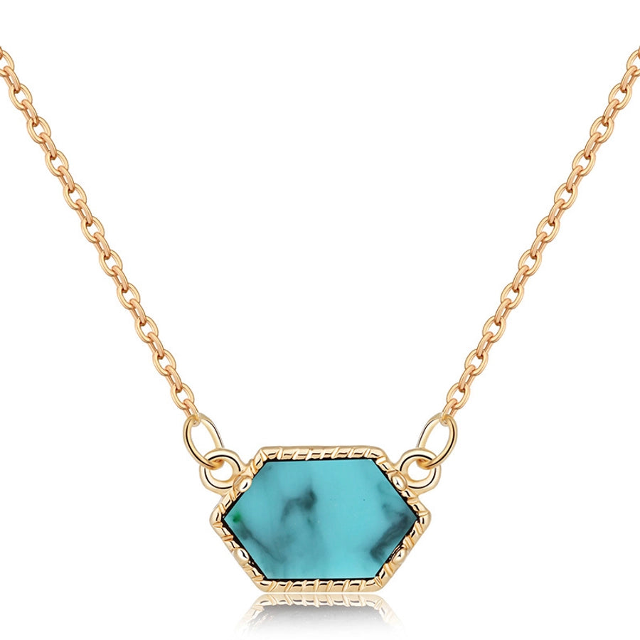 fashion simple multicolor crystal cluster turquoise diamond pendant necklace