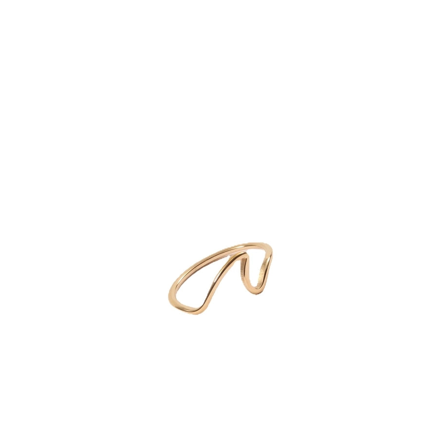 simple style solid color titanium steel plating 18k gold plated rings