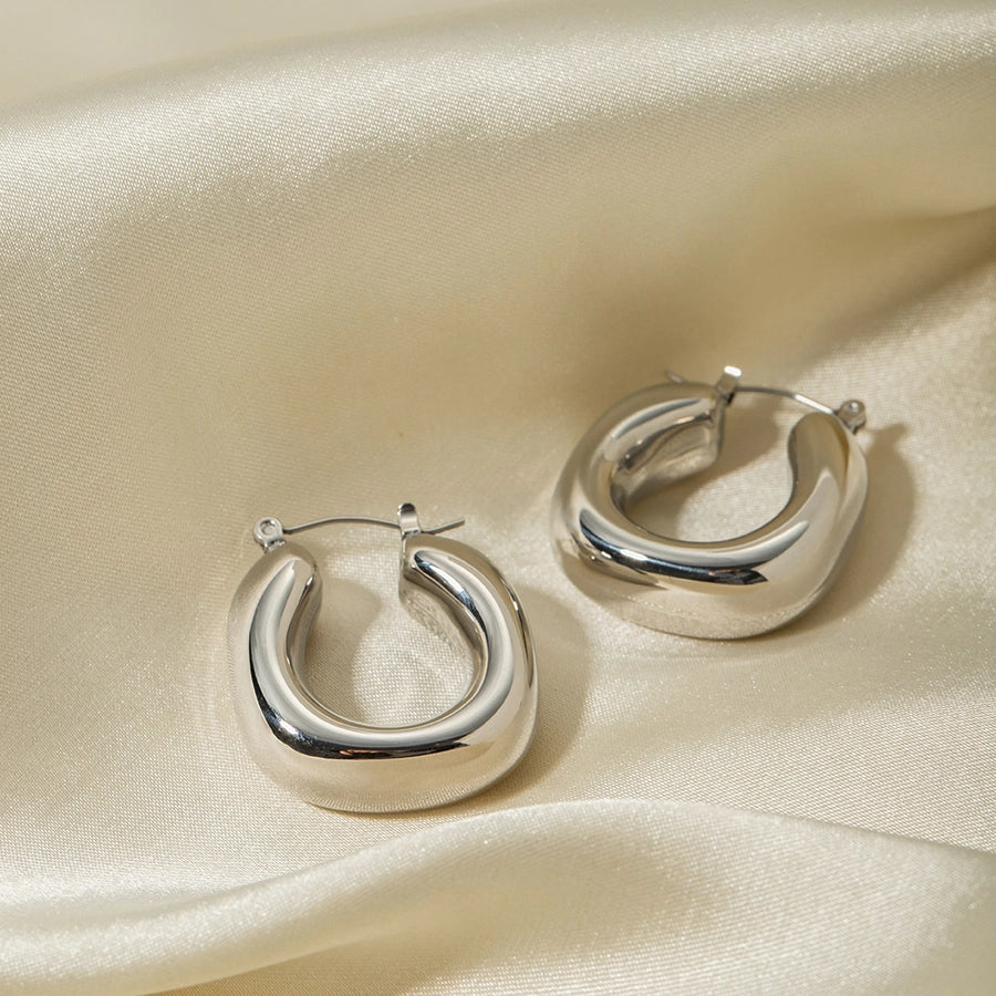 1 Pair IG Style Simple Style U Shape Solid Color 304 Stainless Steel 16K Gold Plated Earrings