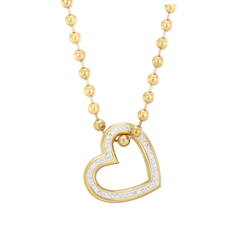 Stainless Steel 18K Gold Plated Streetwear Plating Heart Shape Bracelets Necklace
