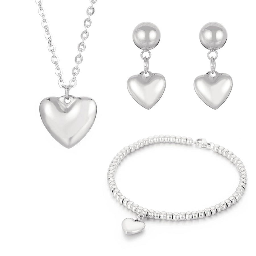 Titanium Steel 18K Gold Plated Modern Style Plating Heart Shape Bracelets Earrings Necklace