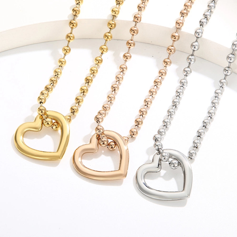 Stainless Steel 18K Gold Plated Streetwear Plating Heart Shape Bracelets Necklace