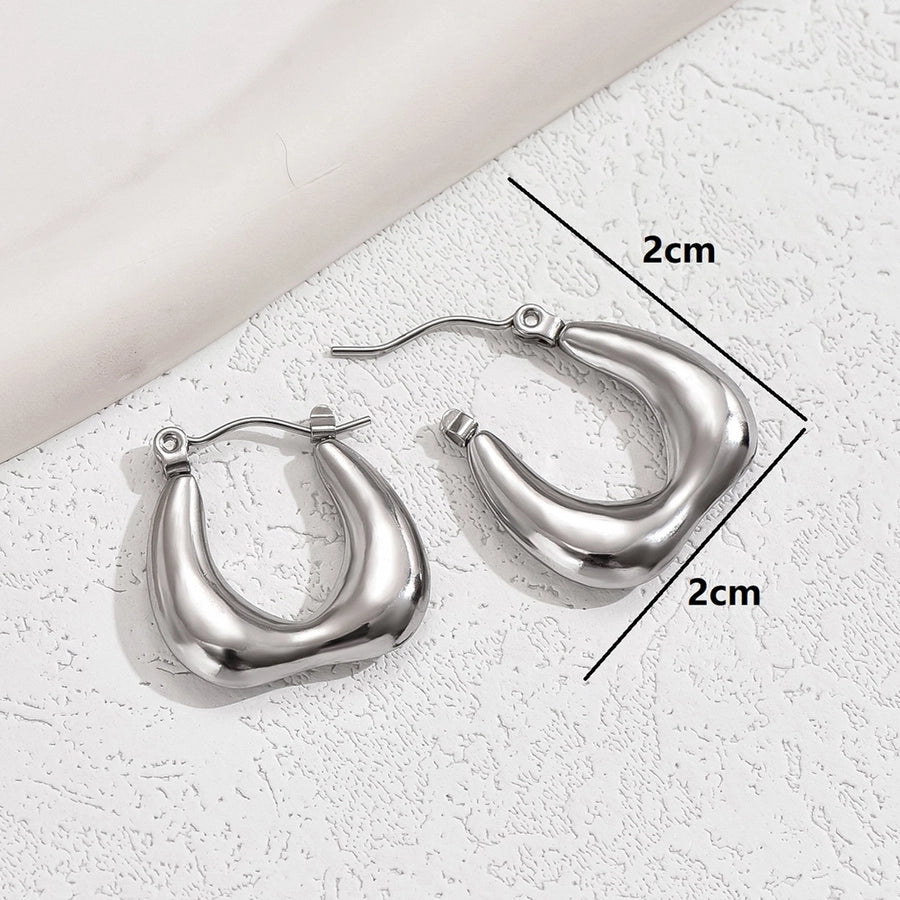 1 Pair Basic Vintage Style U Shape Plating 201 Stainless Steel 18K Gold Plated Hoop Earrings