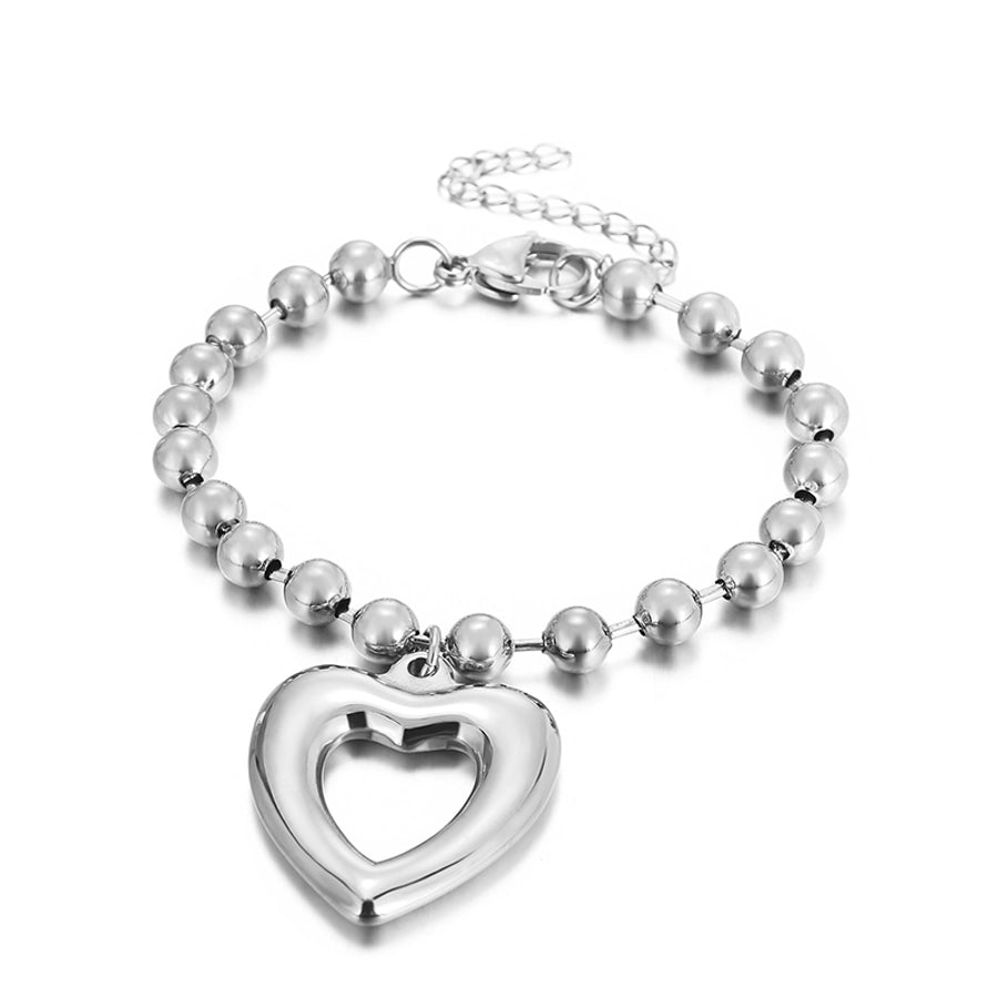 Stainless Steel 18K Gold Plated Streetwear Plating Heart Shape Bracelets Necklace