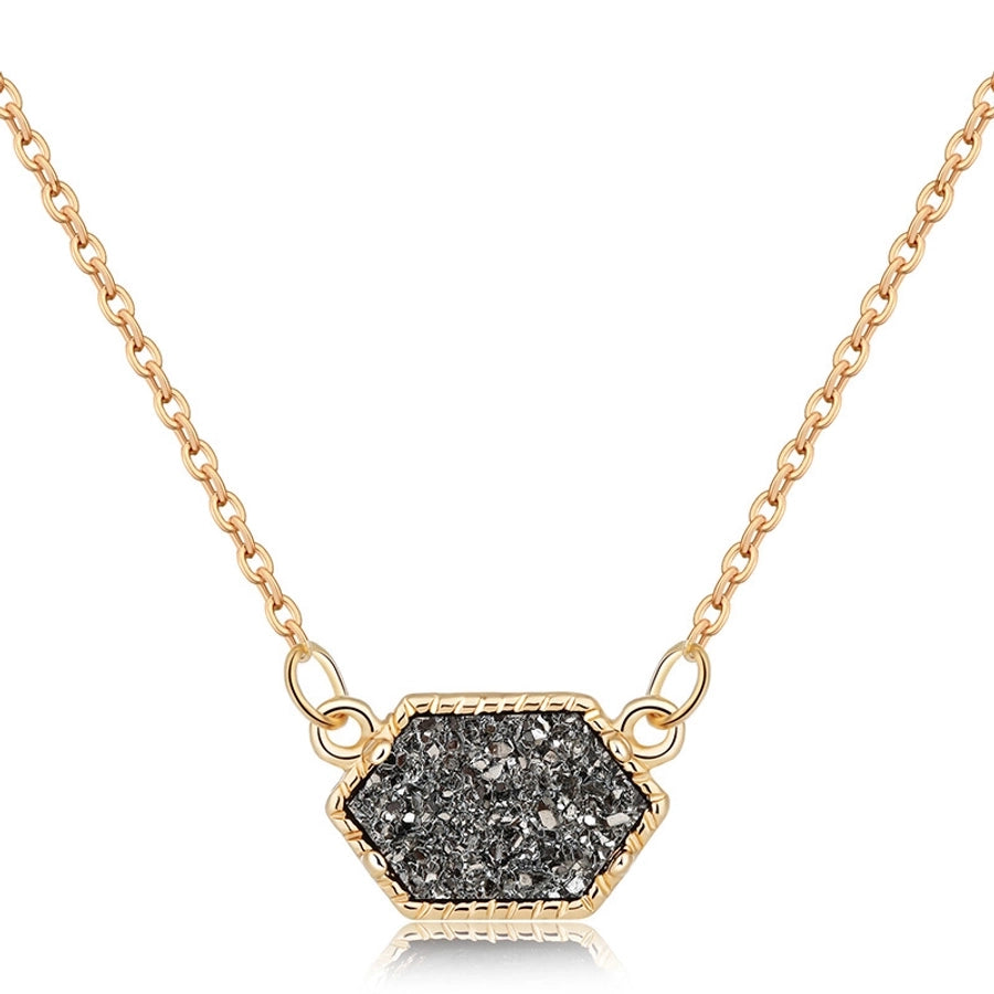 fashion simple multicolor crystal cluster turquoise diamond pendant necklace