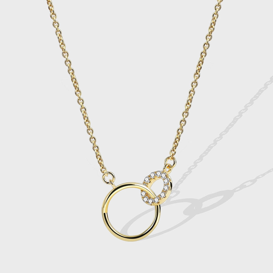 simple style round copper 18k gold plated zircon pendant necklace in bulk