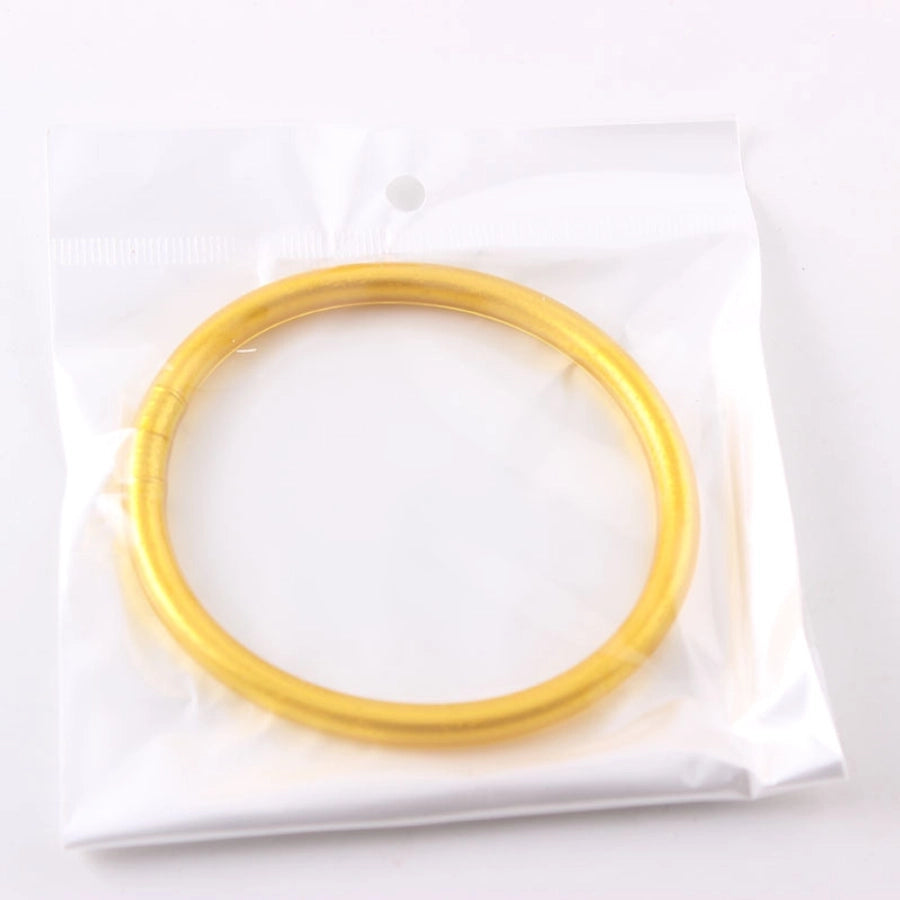 retro round silica gel unisex buddhist bangle