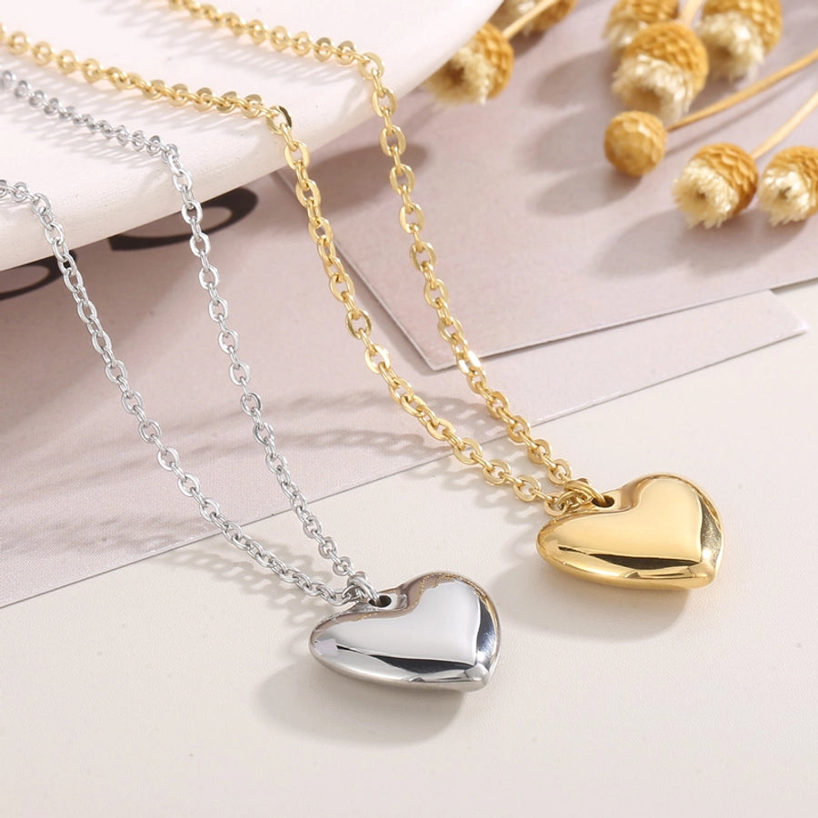 Titanium Steel 18K Gold Plated Modern Style Plating Heart Shape Bracelets Earrings Necklace