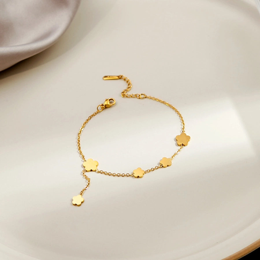 sweet flower stainless steel plating bracelets