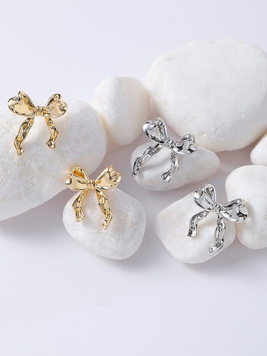 1 pair japanese style simple style bow knot alloy ear studs