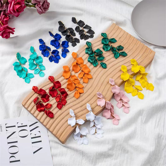 1 pair ig style retro flower plating arylic drop earrings