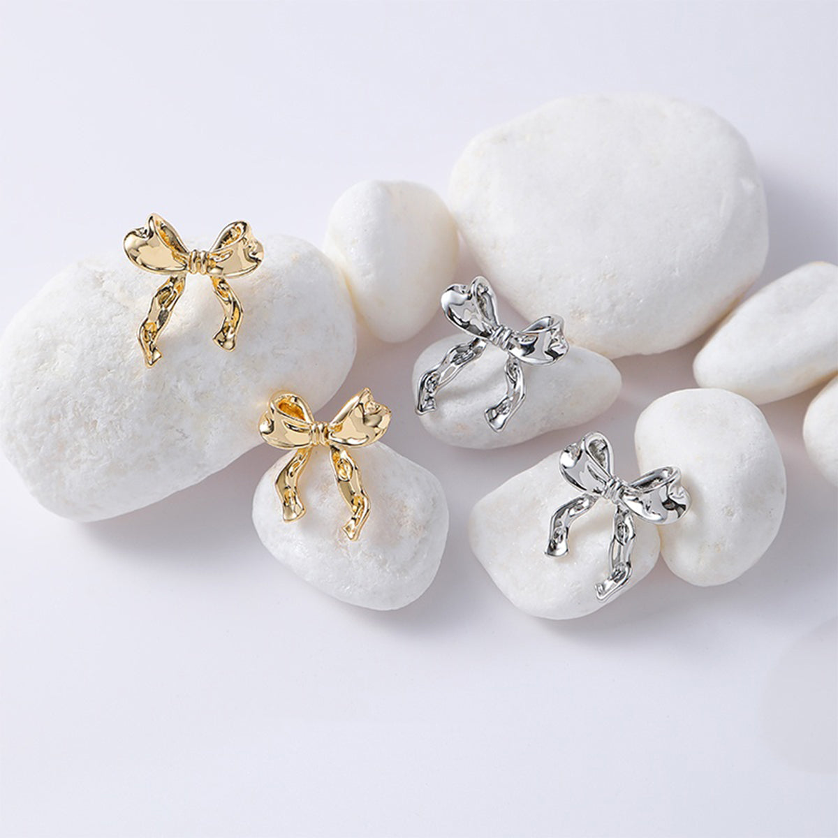 1 pair japanese style simple style bow knot alloy ear studs
