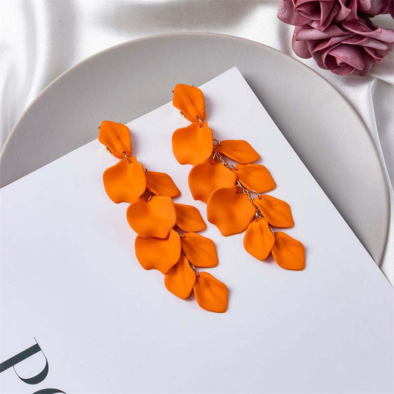 creative acrylic rose petal earrings fashion earrings