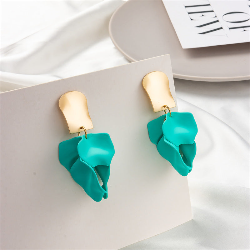 creative acrylic rose petal earrings fashion earrings