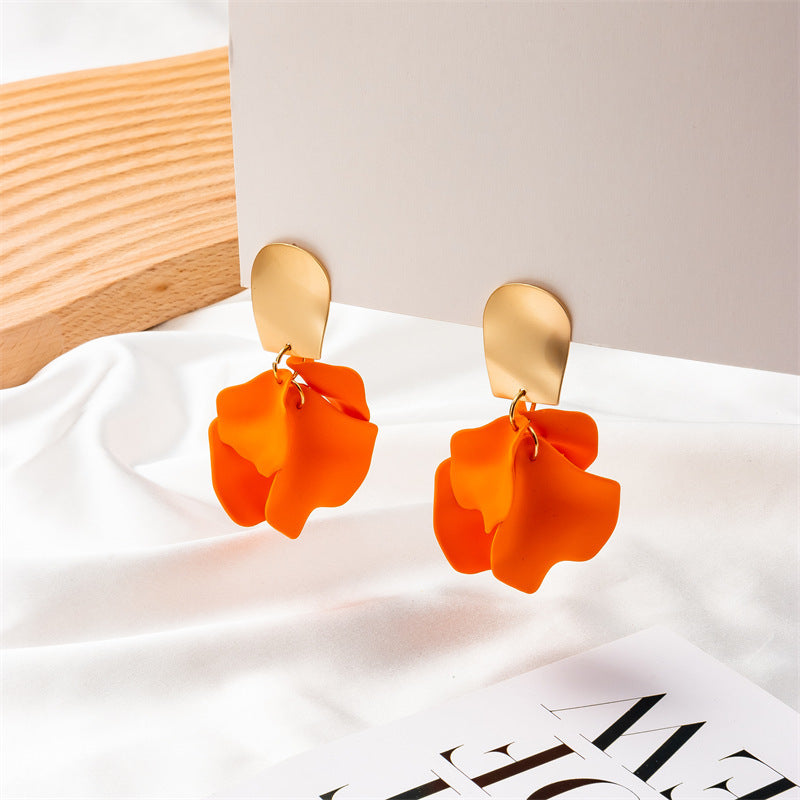 creative acrylic rose petal earrings fashion earrings